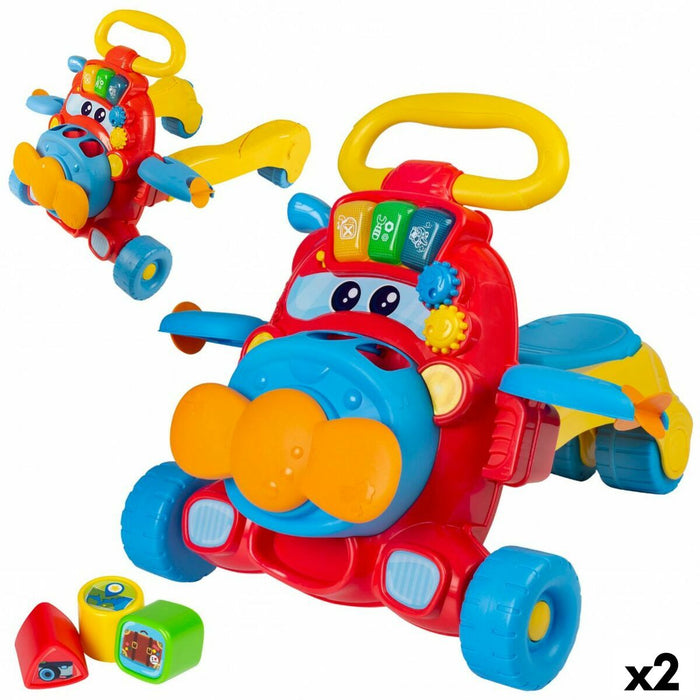 Mașină-Premergător Winfun Avion Lumină Sunet 37 x 17,5 x 14 cm (2 Unități)