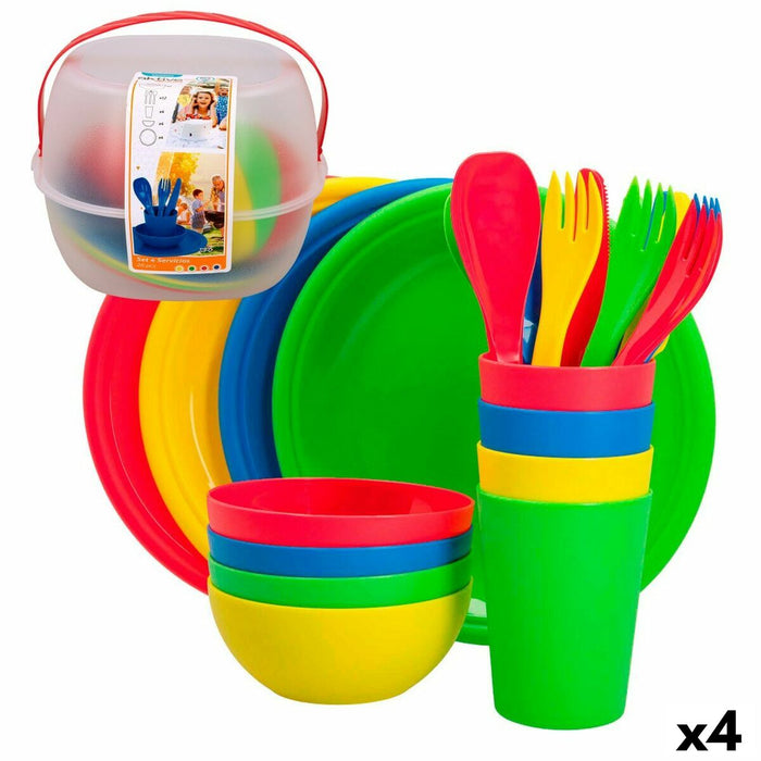 Set de picnic Aktive 22,5 x 1,5 x 22,5 cm polipropilenă (4 Unități)