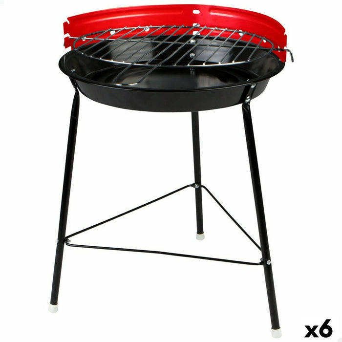 Grătare Portabil Aktive Fier Plastic 37 x 44 x 33 cm (6 Unități) Roșu