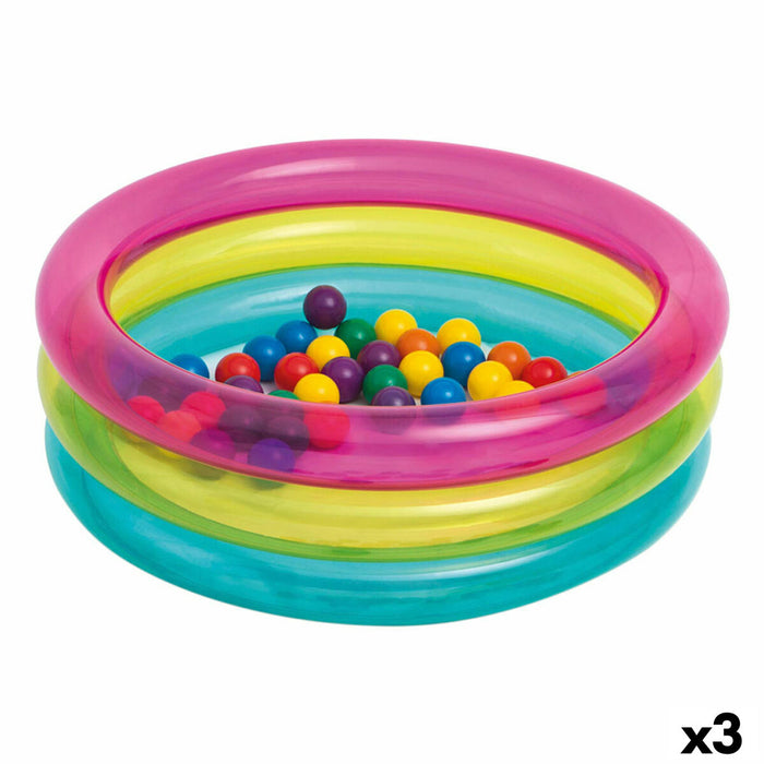 Piscină cu Mingi Intex 86 x 25 x 86 cm (3 Unități)