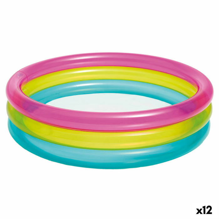 Piscină Gonflabilă pentru Copii Intex Curcubeu Cercuri 63 L 86 x 25 x 86 cm (12 Unități)