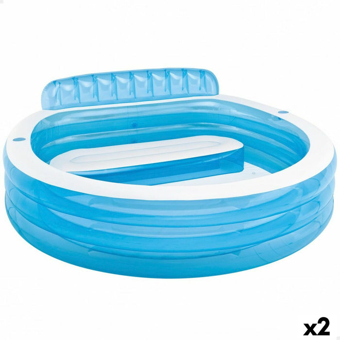 Piscină Gonflabilă Intex Fotoliu Albastru Alb 590 L 229 x 79 x 218 cm (2 Unități)