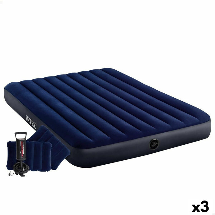 Saltea Gonflabilă Intex CLASSIC DOWNY 152 x 25 x 203 cm (3 Unități)