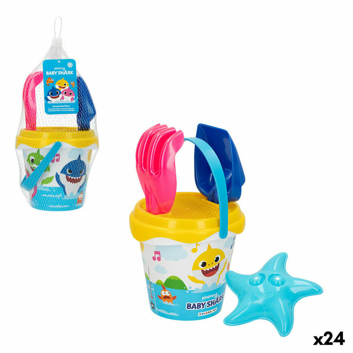 Set de jucării de plajă Baby Shark Ø 14 cm Plastic (24 Unități)