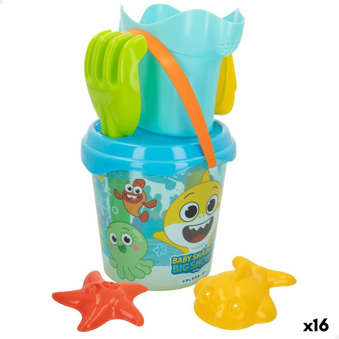 Set de jucării de plajă Baby Shark Ø 18 cm (16 Unități)