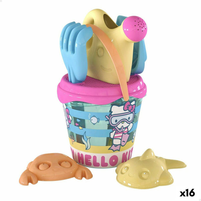 Set de jucării de plajă Hello Kitty Ø 18 cm (16 Unități)