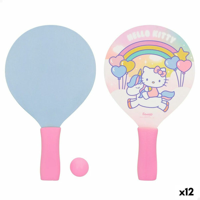 Palete de Plajă cu Minge Hello Kitty Lemn (12 Unități)