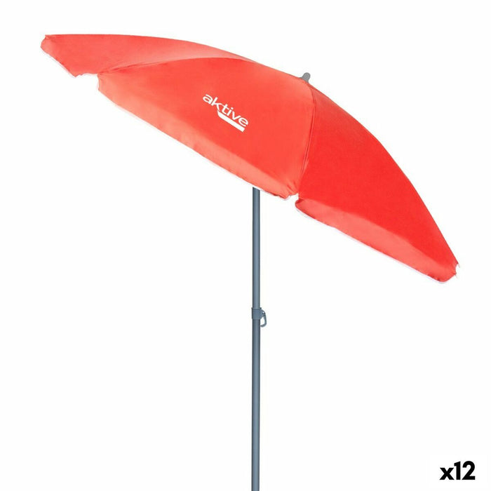 Slunečník Aktive UV50 Ø 180 cm Coral Poliester Aluminiu 180 x 187 x 180 cm (12 Unități)