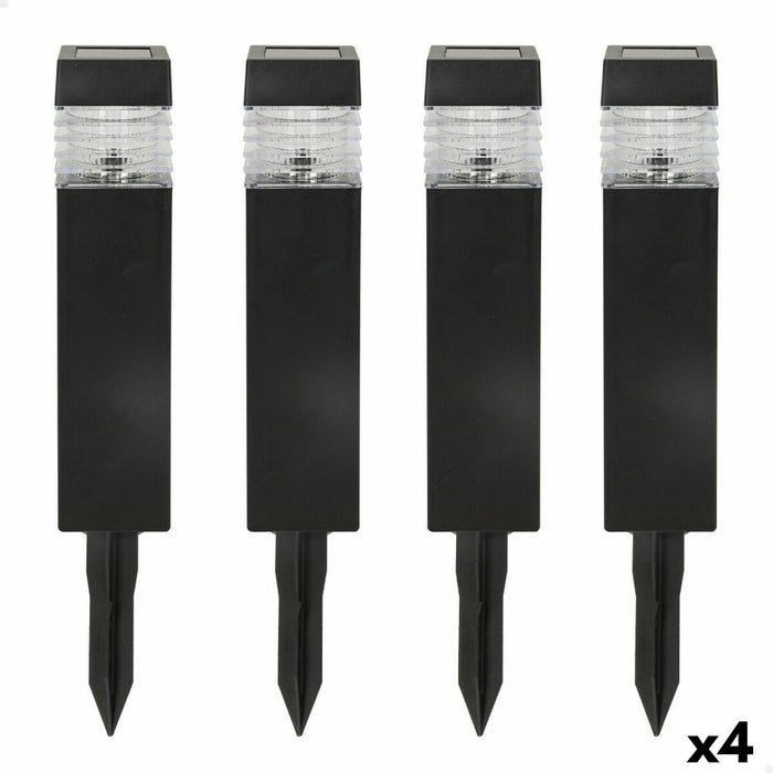 Set de lămpi-țăruși solare de grădină Aktive 4 Piese Plastic 6 x 39,5 x 6 cm (4 Unități)