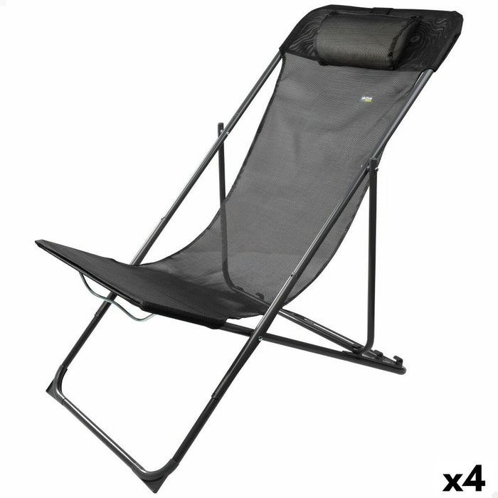 Șezlong inclinat Aktive Negru 53 x 87 x 78 cm (4 Unități)