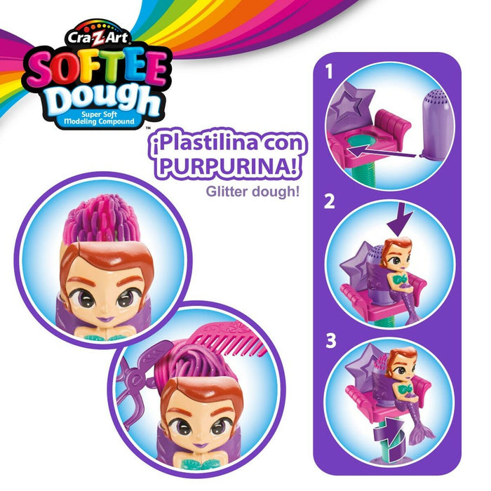 Joc de Plastilină Cra-Z-Art Softee Dough Păr sirenas (4 Unități)