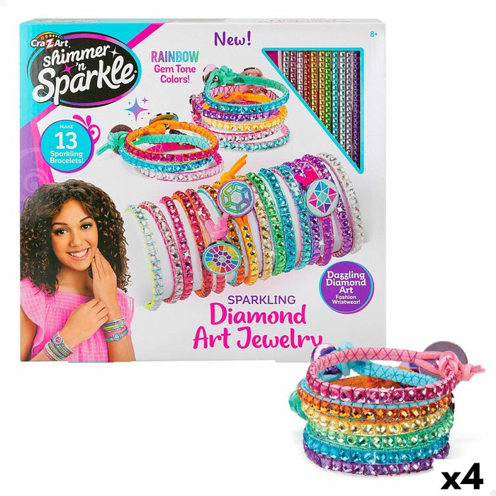Kit de Creare Brățări Cra-Z-Art Shimmer 'n Sparkle Plastic (4 Unități)