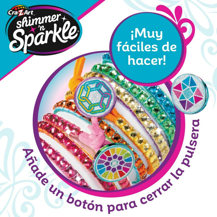 Kit de Creare Brățări Cra-Z-Art Shimmer 'n Sparkle Plastic (4 Unități)
