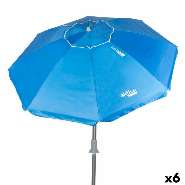 Slunečník Aktive Albastru Poliester Aluminiu 200 x 205 x 200 cm (6 Unități)