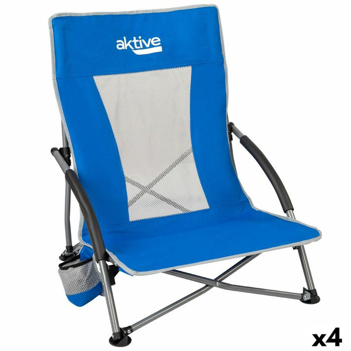 Scaun de plajă Aktive Albastru 50 x 67 x 51 cm (4 Unități)