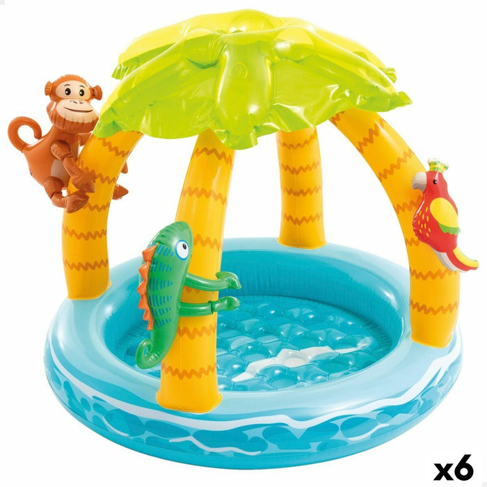 Piscină Gonflabilă pentru Copii Intex Insulă animale 45 L 102 x 89 x 102 cm (6 Unități)