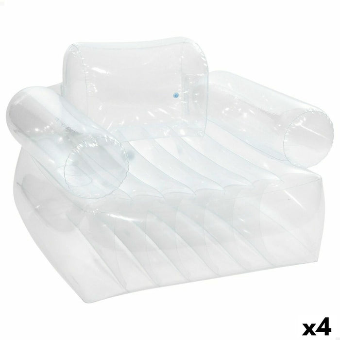 Scaun gonflabil pentru piscină Intex Transparent 109 x 79 x 107 cm (4 Unități)