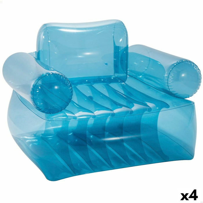 Scaun gonflabil pentru piscină Intex Albastru Transparent 109 x 79 x 107 cm (4 Unități)