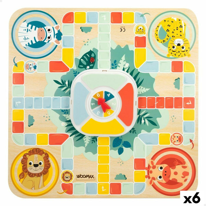Tablă de Parchís și Oca Woomax Zookabee 30 x 3 x 30 cm Infantil animale (6 Unități)