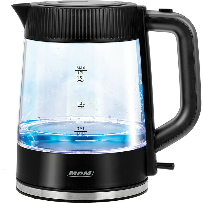 Fierbător Mpm MCZ-117 Negru Transparent Sticlă 2200 W 1,7 L