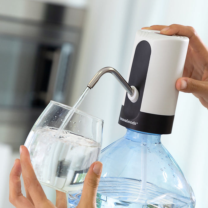 Dispozitiv de apă automat, InnovaGoods, reîncărcabil, alb/negru
