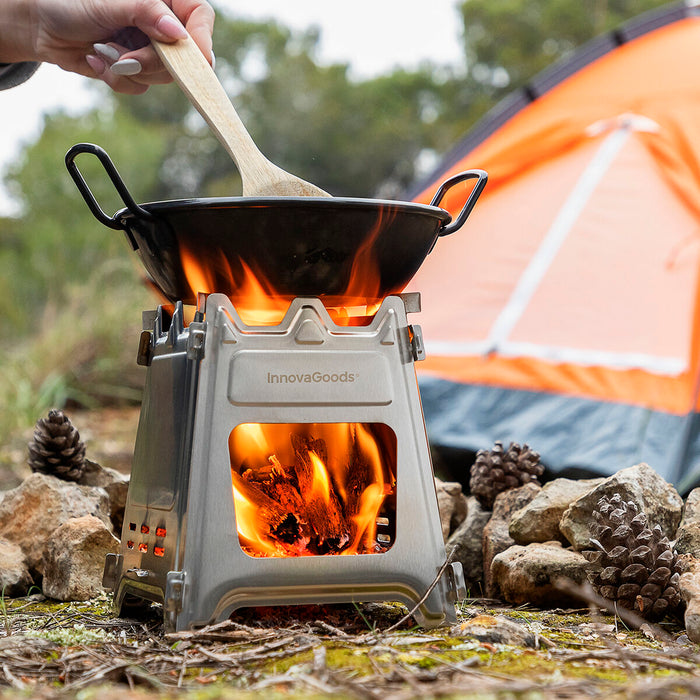 Sobă de Gătit din Oțel Demontabilă pentru Camping Flamet InnovaGoods
