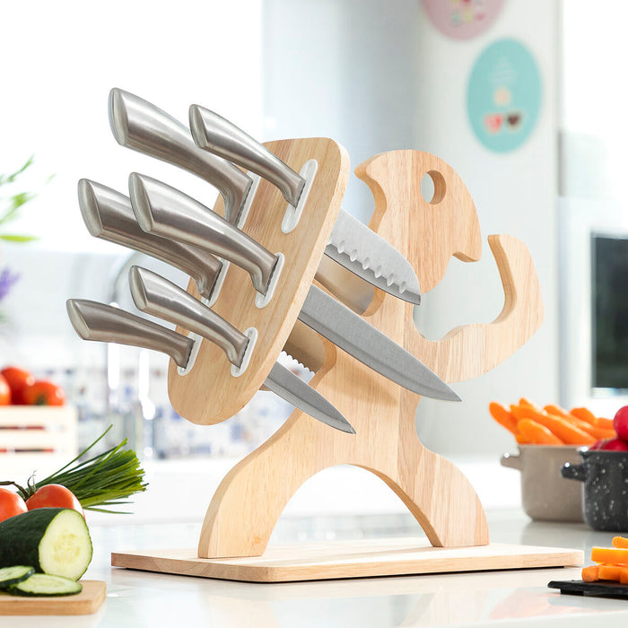 Set de cuțite cu suport din lemn Spartan InnovaGoods 7 Piese