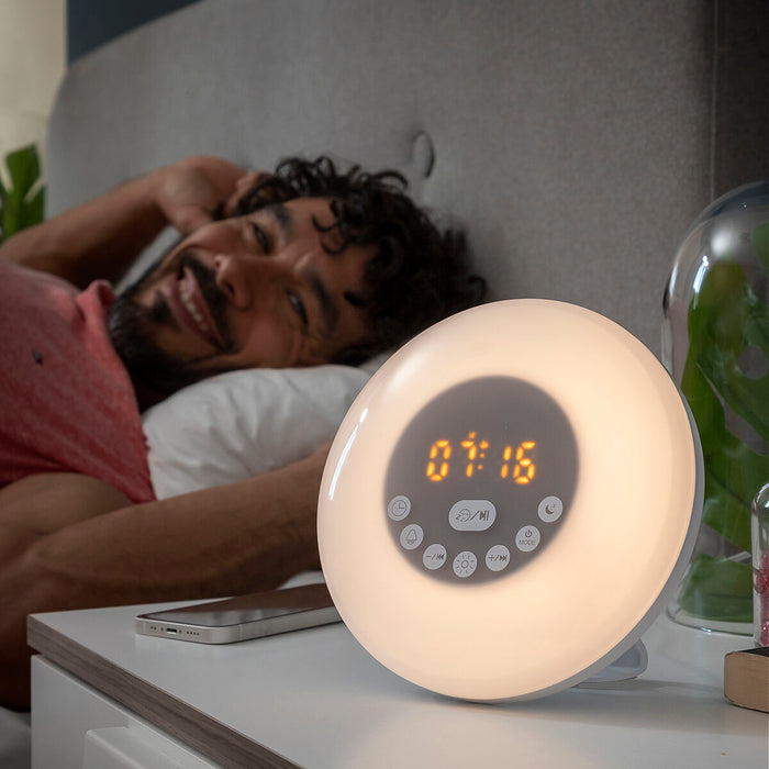 Ceas cu alarmă cu difuzor și efect de răsărit Slockar InnovaGoods
