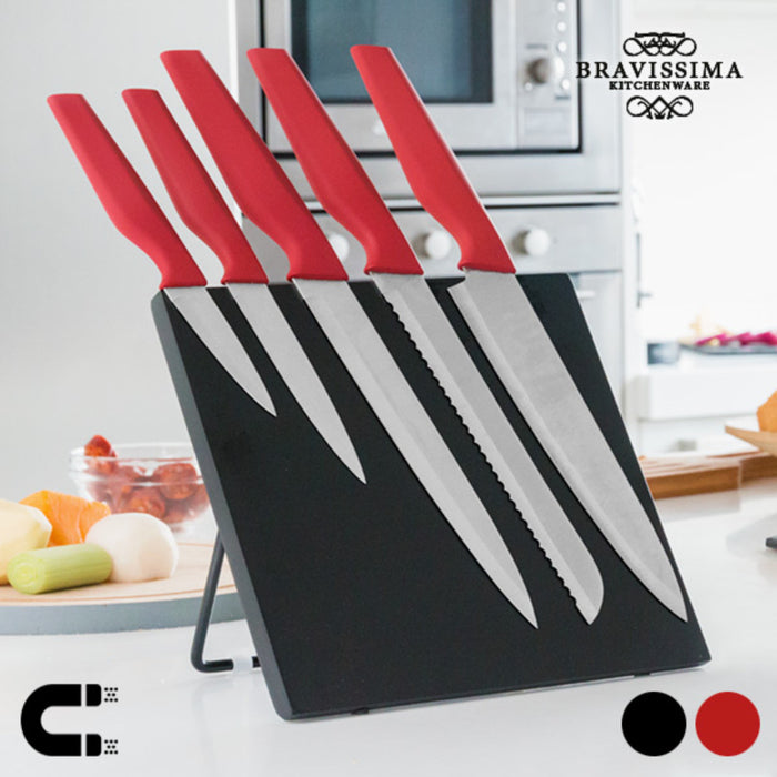 Cuțite cu Suport Magnetic Bravissima Kitchen (6 piese)