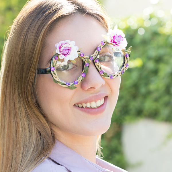 Ochelari pentru Petreceri cu Flori și Pietre Strălucitoare Fashion