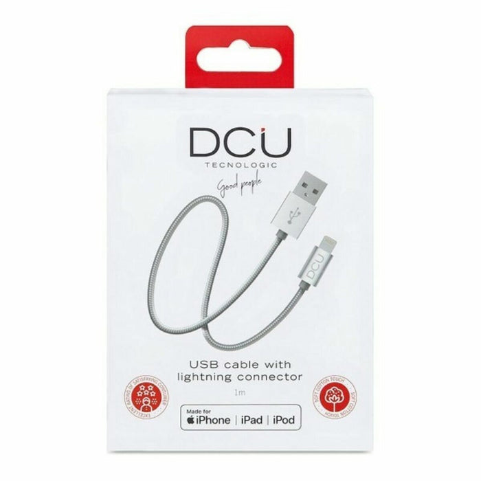 Cablu de încărcare USB Lightning iPhone DCU Argintiu 1 m