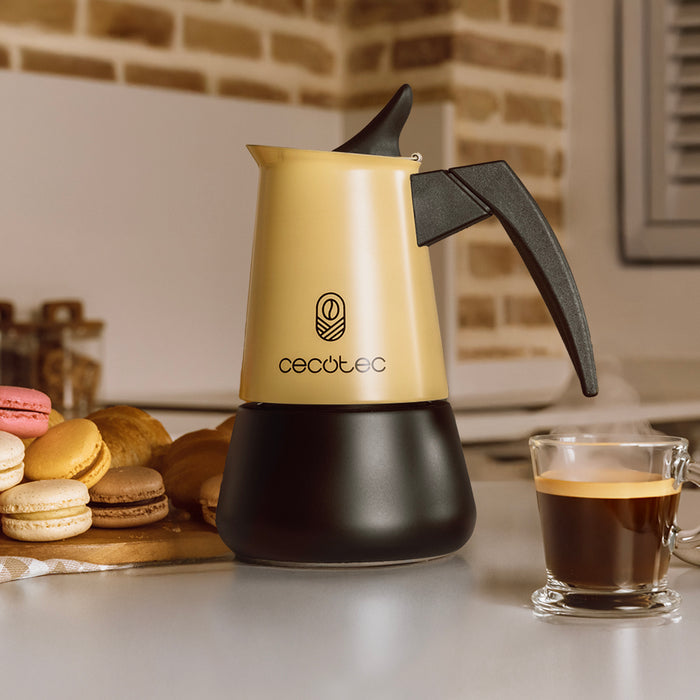 Cafetieră italiană Cecotec Piccolina 600 Beige, 300 ml, 6 cești, bej