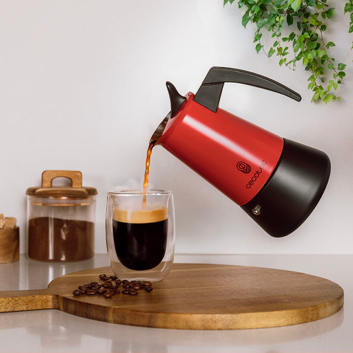 Cafetieră italiană Cecotec Piccolina 600 Green, 300 ml, 6 cești, inox