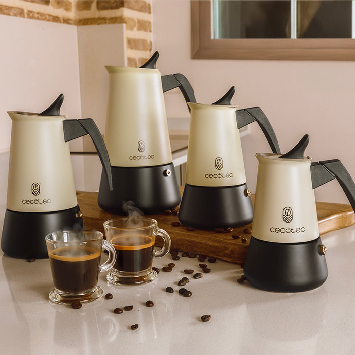 Cafetieră italiană Cecotec Piccolina 900 Green, 450 ml, 10 cești, 16 × 12 × 23 cm, verde