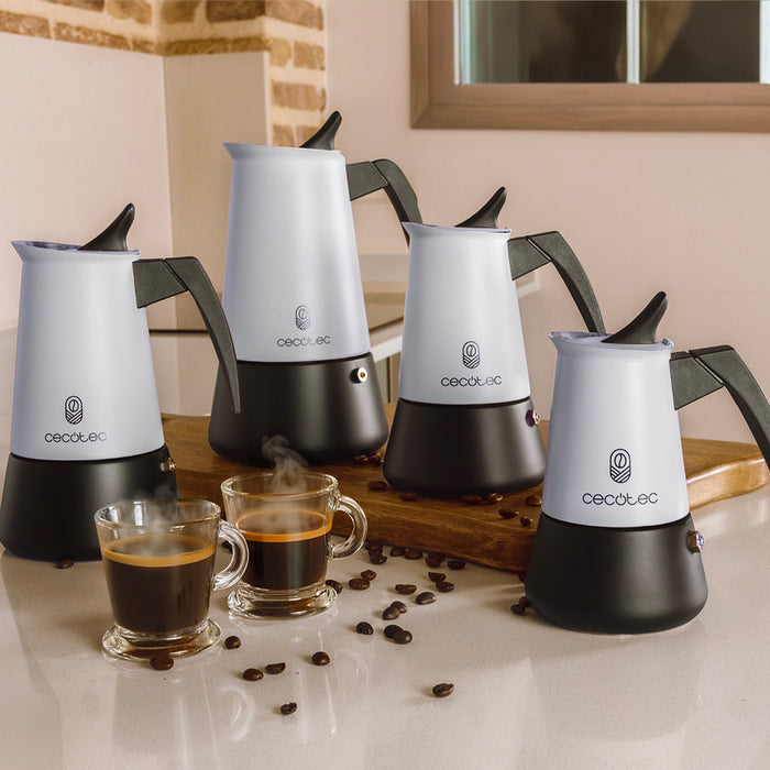 Cafetieră italiană Cecotec Piccolina 600 Blue, 300 ml, 6 cești, oțel inoxidabil