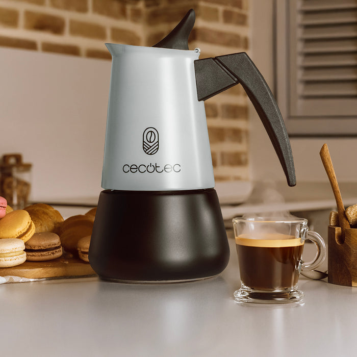 Cafetieră italiană Cecotec Piccolina 900 Blue, 450 ml, 10 cești, oțel inoxidabil