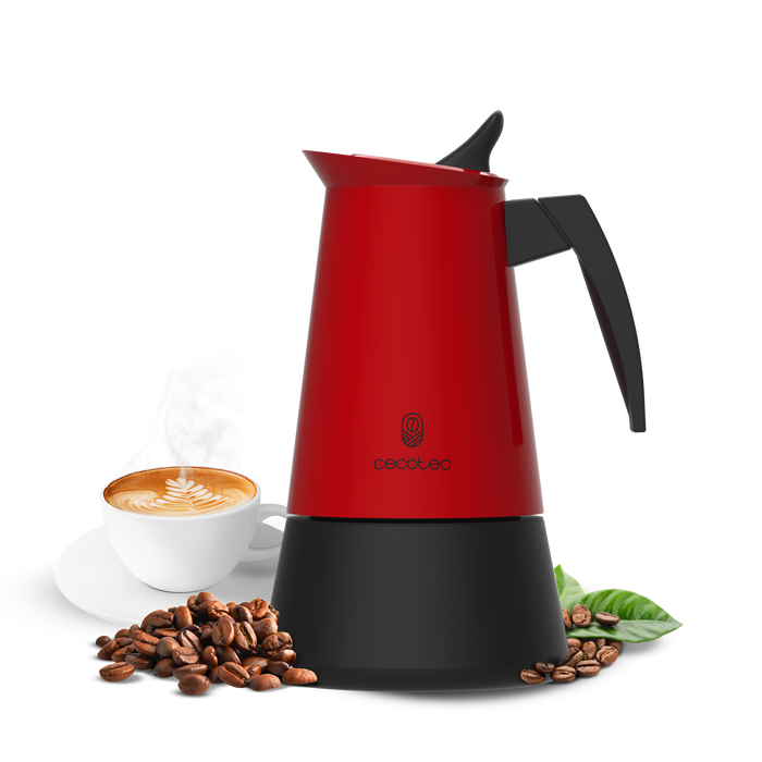 Cafetieră italiană Cecotec Piccolina 600 Red, 300 ml, 6 cești, roșie