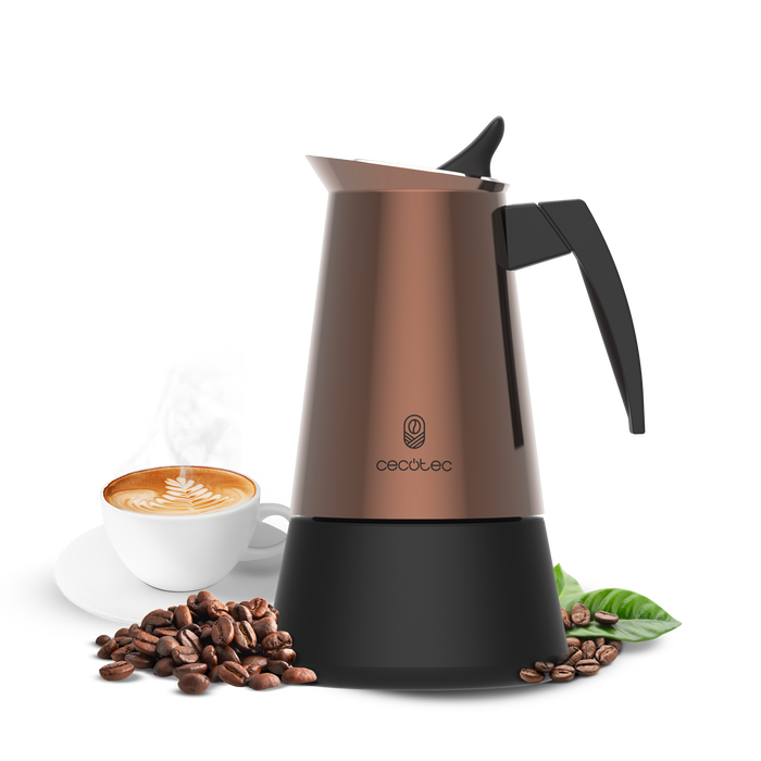 Cafetieră italiană Cecotec Piccolina 400 Bronze, 200 ml, 4 cești, bronz