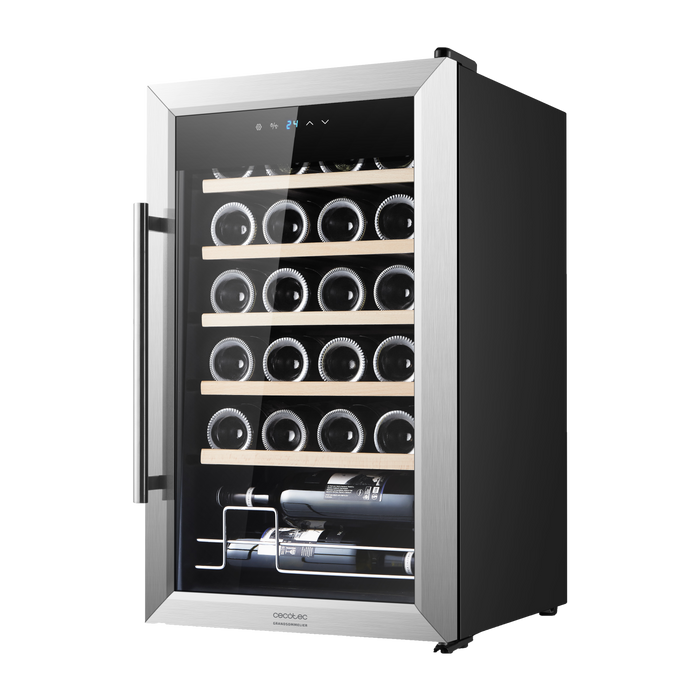 Vinotecă Cecotec Bolero GrandSommelier 2450 Inox Compressor, 24 sticle, clasa G, inox