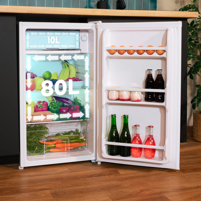 Minifrigider de blat Cecotec Bolero CoolMarket TT 90 White E, 90 l, clasa E, 47 × 44 × 82 cm, alb