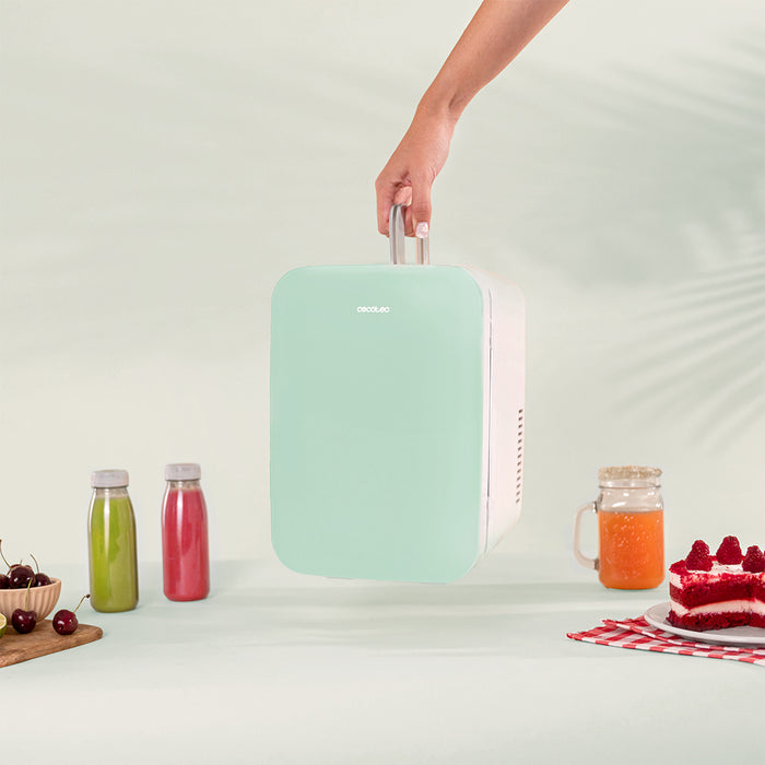 Mini frigider Cecotec Bolero MiniCooling 10L Bahamas Mint, 10 l, 7–65 °C, clasa E, verde mentă
