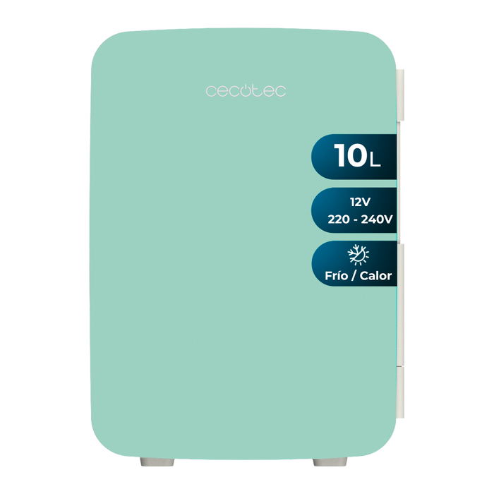 Mini frigider Cecotec Bolero MiniCooling 10L Bahamas Mint, 10 l, 7–65 °C, clasa E, verde mentă