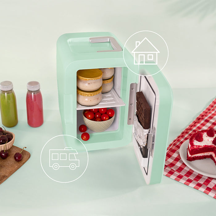 Mini frigider Cecotec Bolero MiniCooling 6L Bahamas Mint, 6 l, 12 V/220 V, 5–65 °C, verde mentă