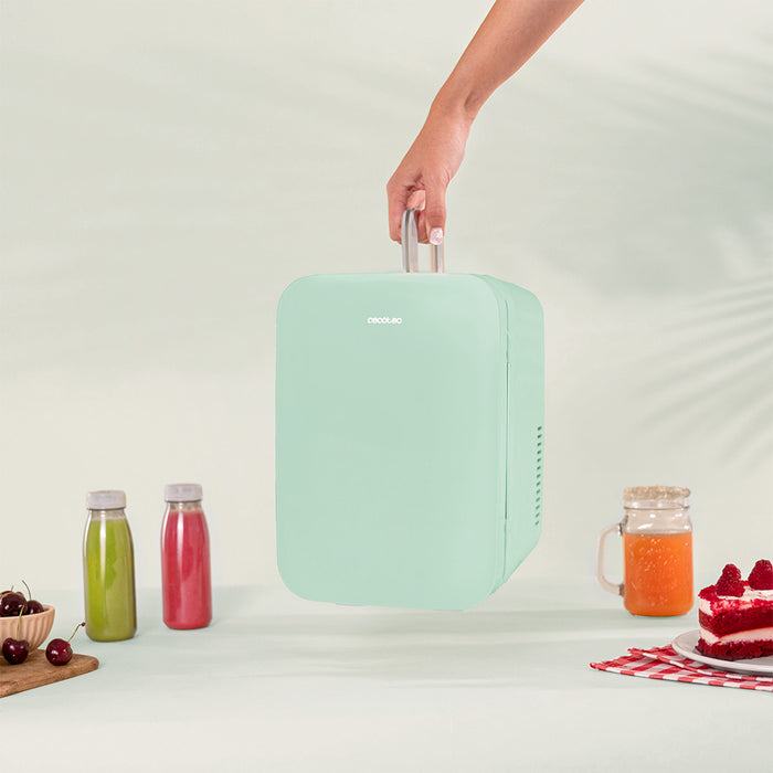 Mini frigider Cecotec Bolero MiniCooling 6L Bahamas Mint, 6 l, 12 V/220 V, 5–65 °C, verde mentă