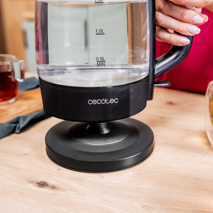 Fierbător electric Cecotec ThermoSense 320 Clear, 1,7 l, 2200 W, sticlă borosilicată