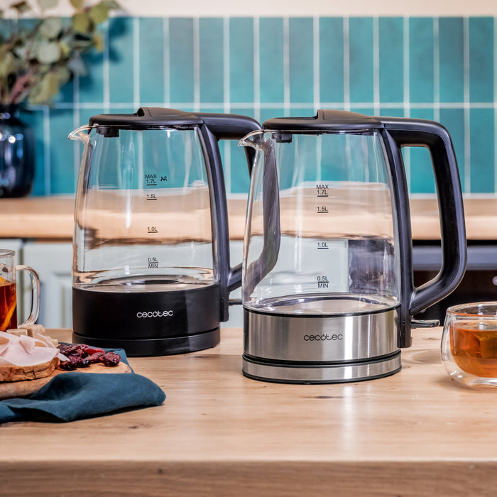 Fierbător electric Cecotec ThermoSense 320 Clear, 1,7 l, 2200 W, sticlă borosilicată
