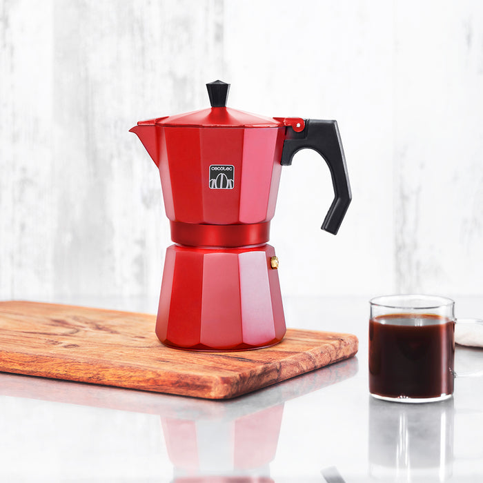 Cafetieră italiană Cecotec Mokclassic 300 Red, 150 ml, 3 cești, aluminiu, roșie
