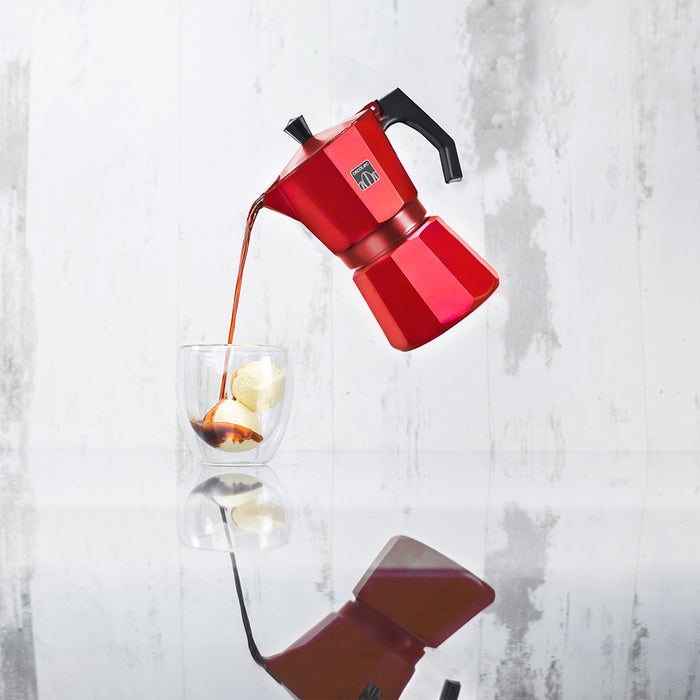 Cafetieră moka italiană Cecotec Mokclassic 600 Red, 300 ml, 6 cești, aluminiu, roșie