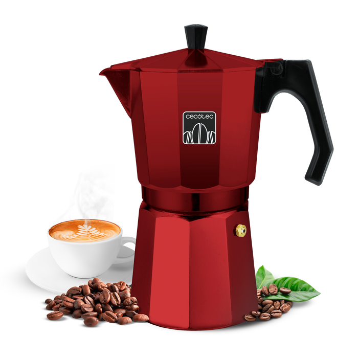 Cafetieră moka italiană Cecotec Mokclassic 600 Red, 300 ml, 6 cești, aluminiu, roșie