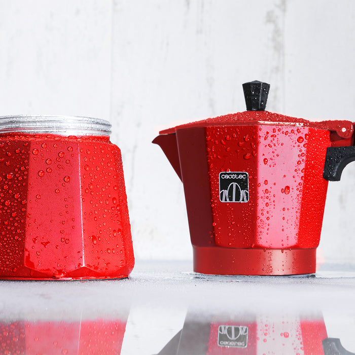 Cafetieră italiană Cecotec Mokclassic 900 Red, 550 ml, 9 cești, aluminiu roșu